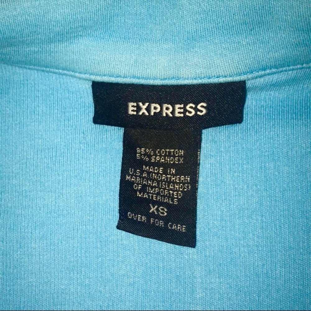 👕 Express blue zip up t shirt - Picture 4 of 5
